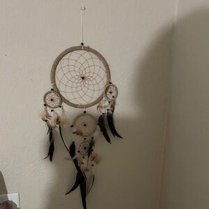 Neutral Beige and Black Dreamcatcher Wall Decor